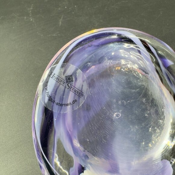 Vintage Hofgut Sternen Studio Art Glass Votive Candle Holder Swirl Shape Decor - Picture 6 of 12